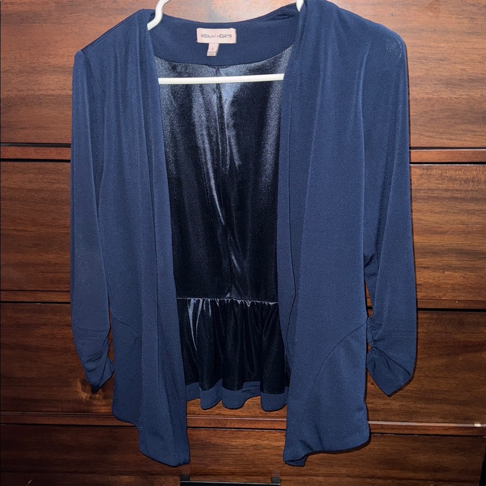 Macy’s | Sequin Hearts | Navy Blouse